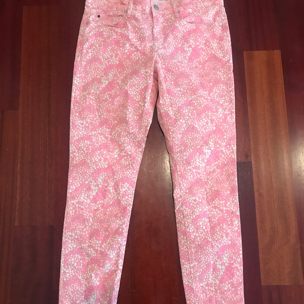 NEW WITHOUT TAGS Gap Pink Printed Skinny Jeans